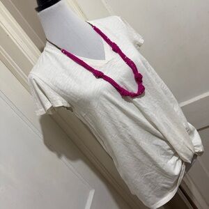 Matilda Jane White V-Neck Flutter Sleeve Top Womens Medium